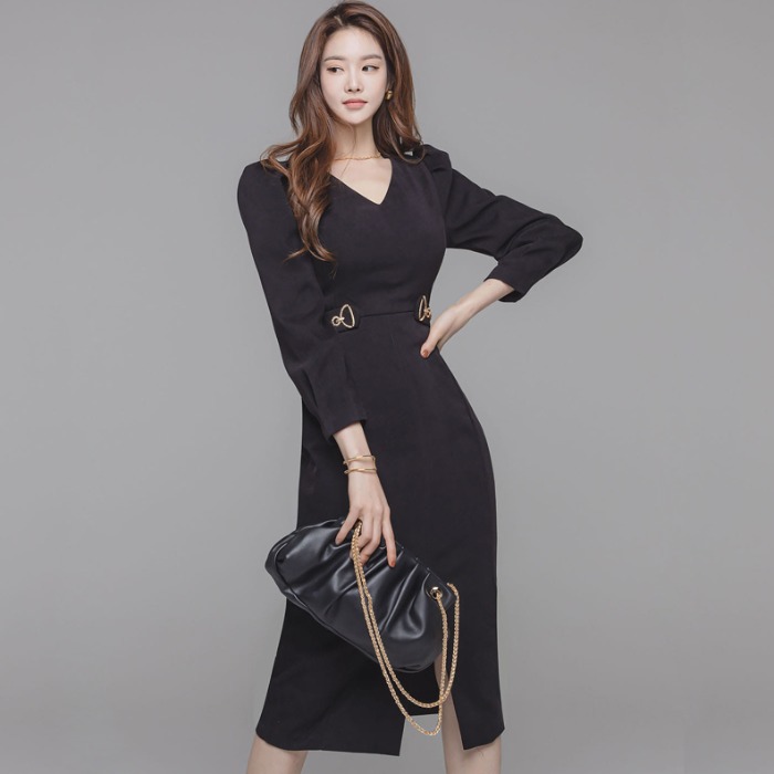 Korean style fashion bottoming sexy temperament dress