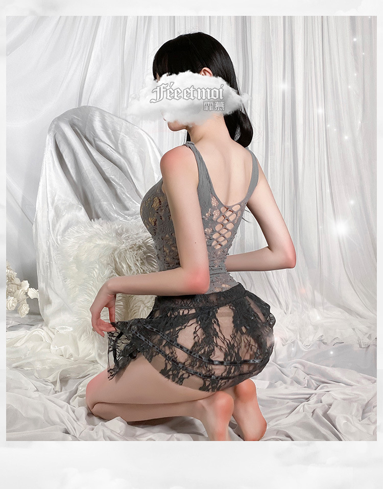 Enticement lace stockings conjoined Sexy underwear a set