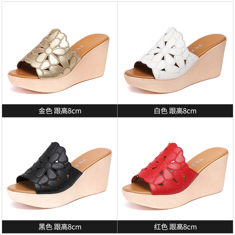 Fish mouth high-heeled summer platform slipsole trifle slippers