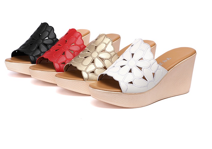 Fish mouth high-heeled summer platform slipsole trifle slippers