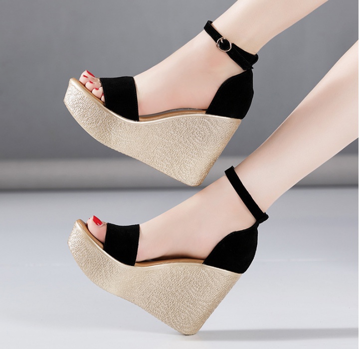 High-heeled sandals slipsole platform for women