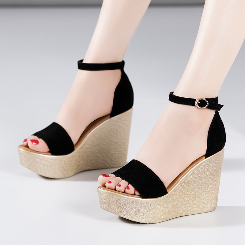 High-heeled sandals slipsole platform for women