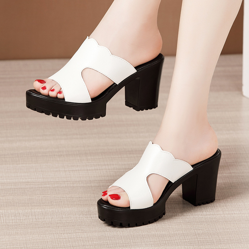 Fashion platform thick slippers for women