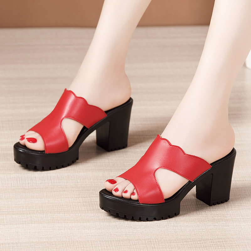 Fashion platform thick slippers for women