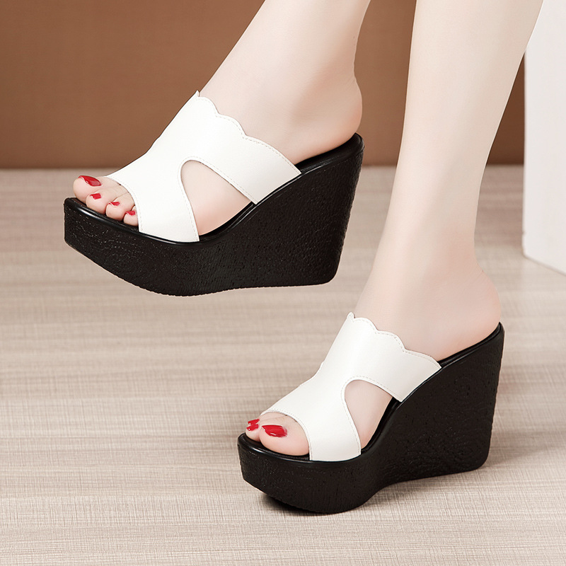 All-match platform thick crust slippers for women