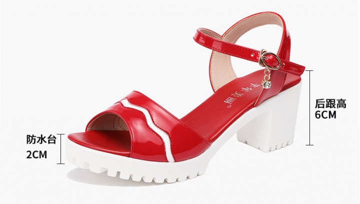 Middle-heel fish mouth platform summer sandals