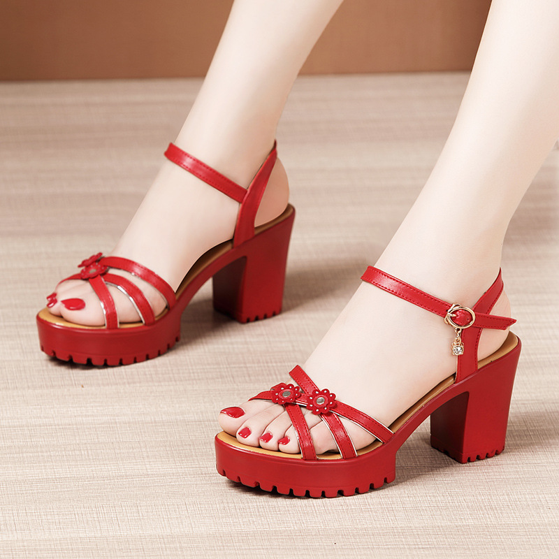 Large yard summer high-heeled platform thick open toe sandals