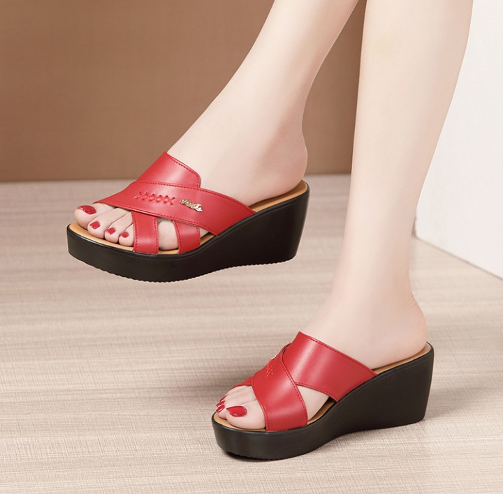 Slipsole summer platform fish mouth wears outside slippers