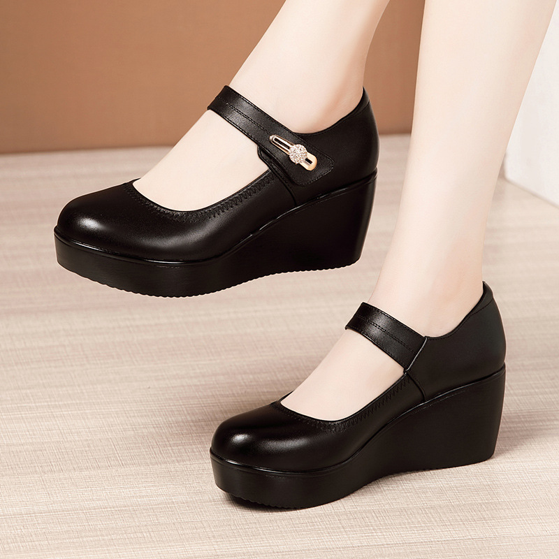 Trifle all-match platform slipsole thick crust shoes