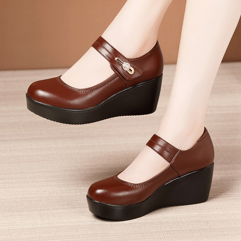 Trifle all-match platform slipsole thick crust shoes