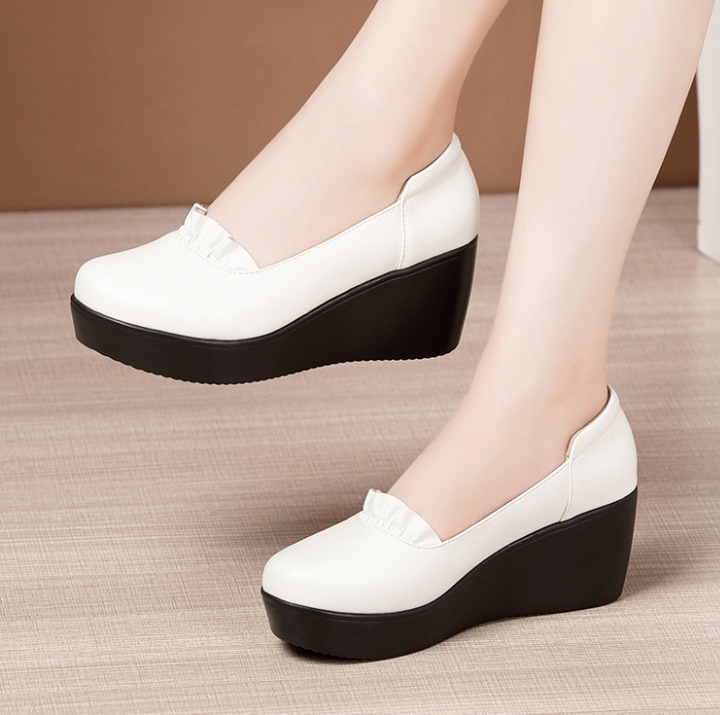 Large yard middle-heel shoes round platform for women
