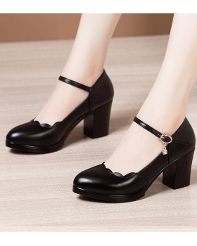 Middle-heel large yard shoes round cheongsam for women