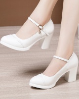 Black shoes middle-heel high-heeled shoes for women