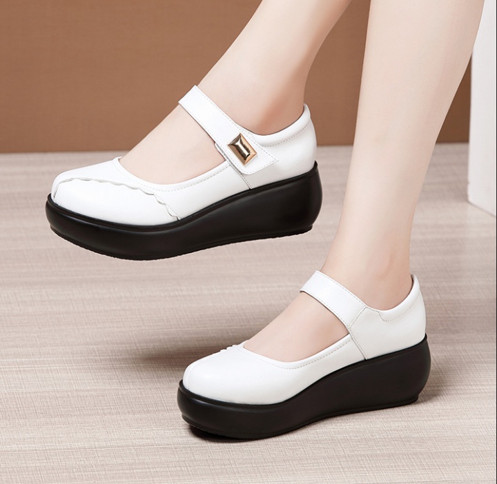 Middle-heel low autumn shoes flat red platform