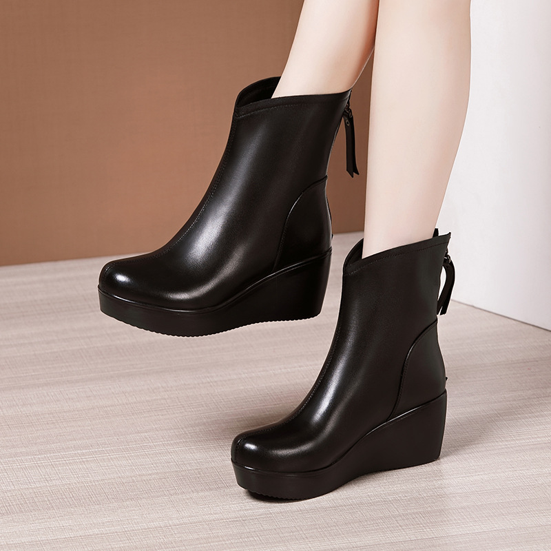 Autumn and winter large yard platform slipsole boots