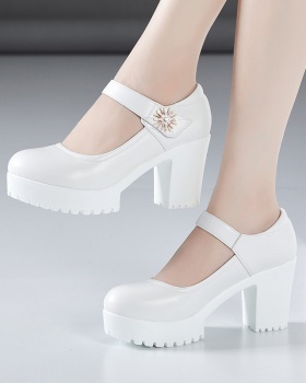Thick thick crust shoes round platform for women