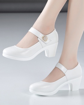 Catwalk round cheongsam high-heeled perform shoes for women