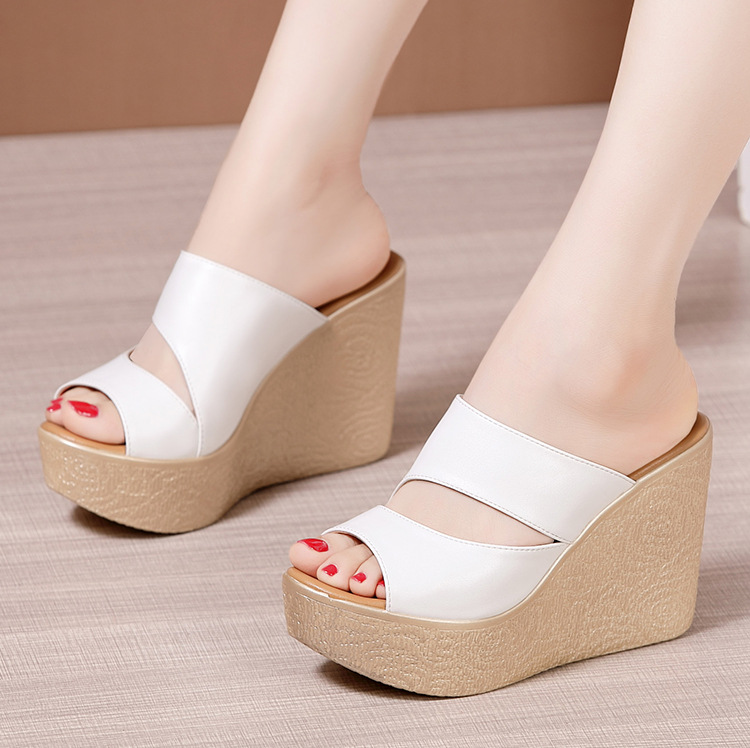 Slipsole slippers high-heeled platform for women