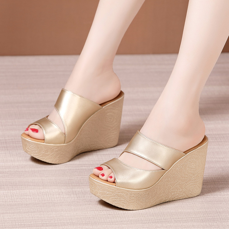 Slipsole slippers high-heeled platform for women