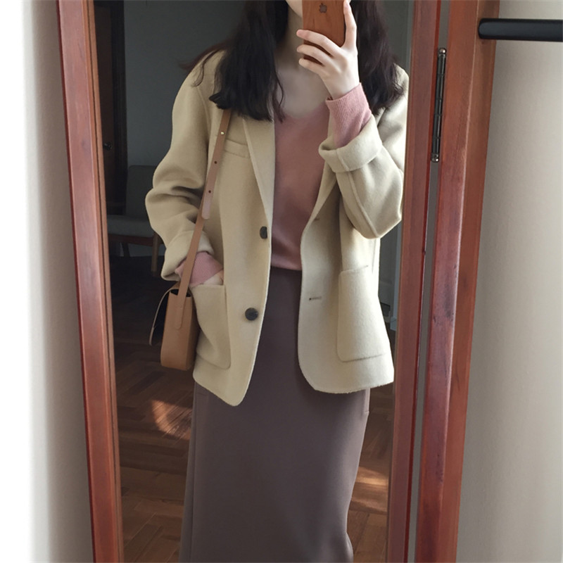 Woolen Korean style business suit simple coat