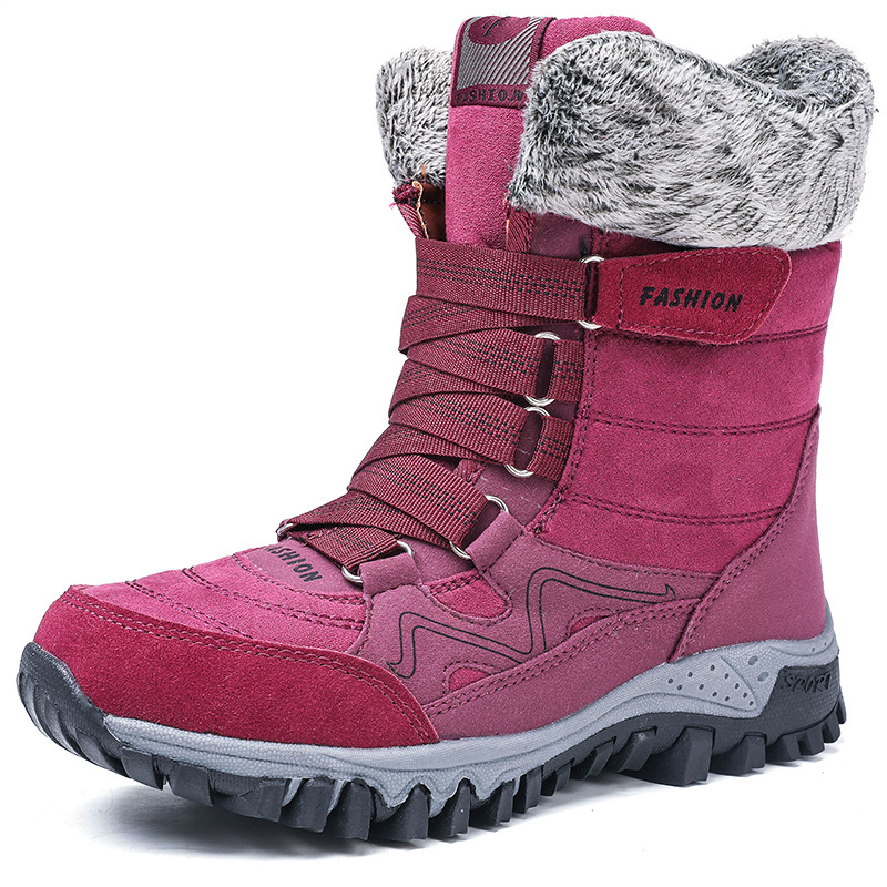 High-heeled thermal shoes plus velvet snow boots for women