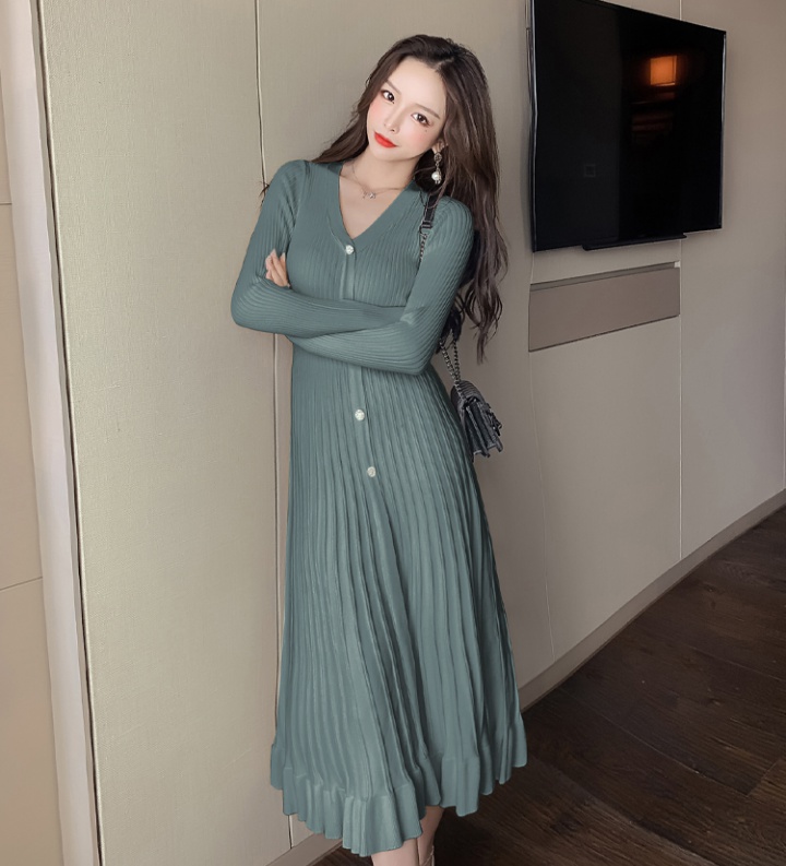 Korean style sweater big skirt dress for women