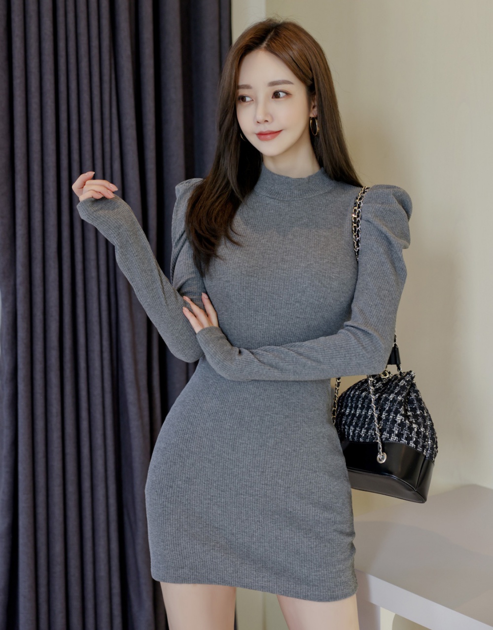 Bottoming Korean style T-back autumn and winter dress