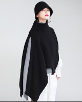 Bat catwalk wear sweater high collar pullover shawl