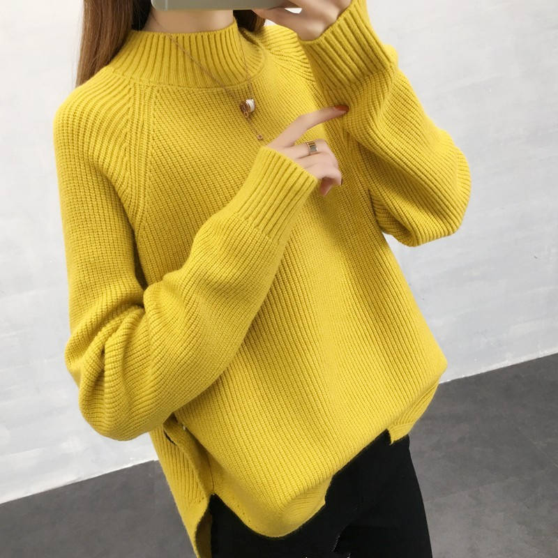 Pullover autumn and winter split sweater for women