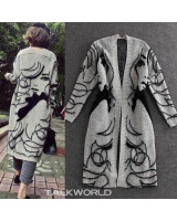 Long autumn coat loose printing cardigan for women