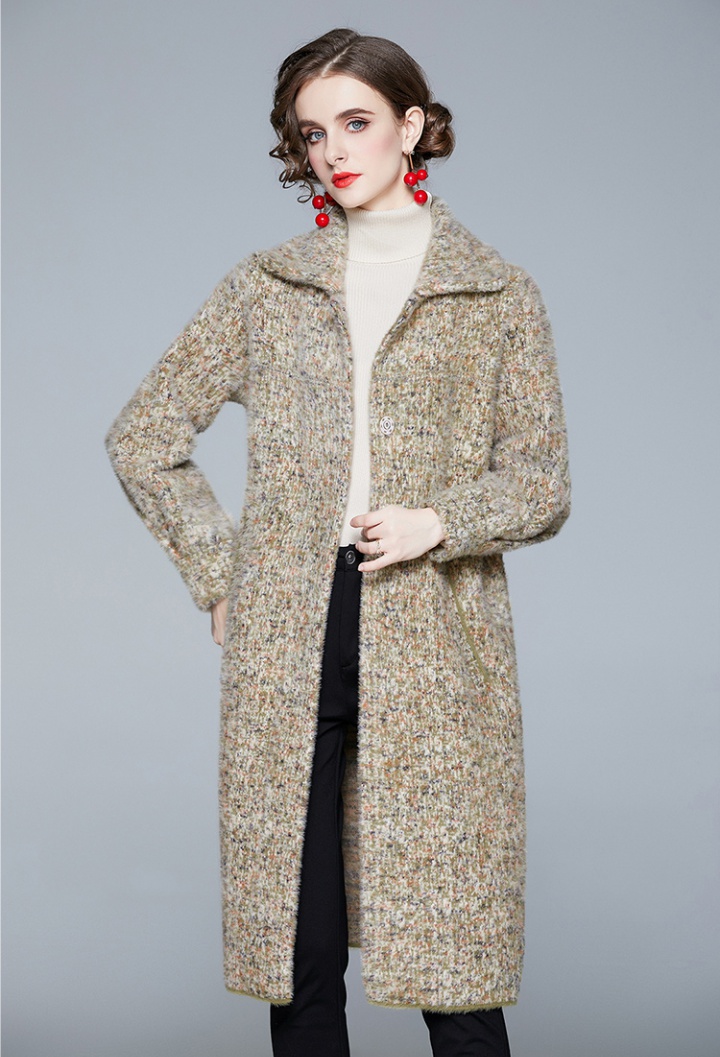 Knitted coat autumn and winter overcoat for women