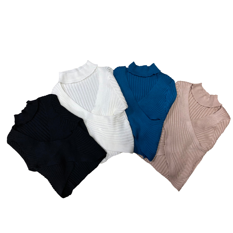 Short knitted sweater V-neck slim bottoming shirt for women