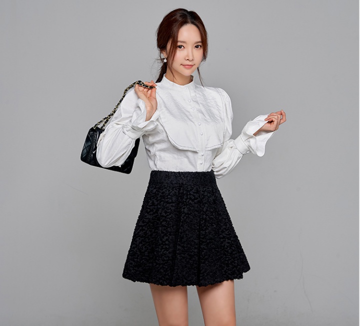 Korean style temperament tops winter shirt 2pcs set for women