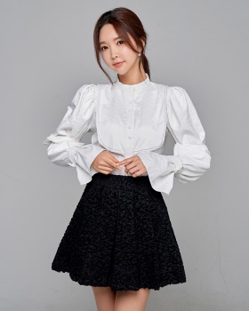 Korean style temperament tops winter shirt 2pcs set for women