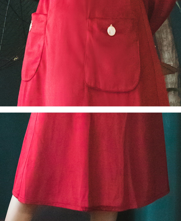Watkins doll collar embroidered art lantern sleeve lady dress