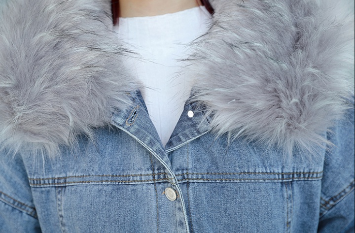 Denim long cotton coat thick winter coat for women
