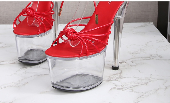 European style fish mouth sandals fine-root nightclub shoes