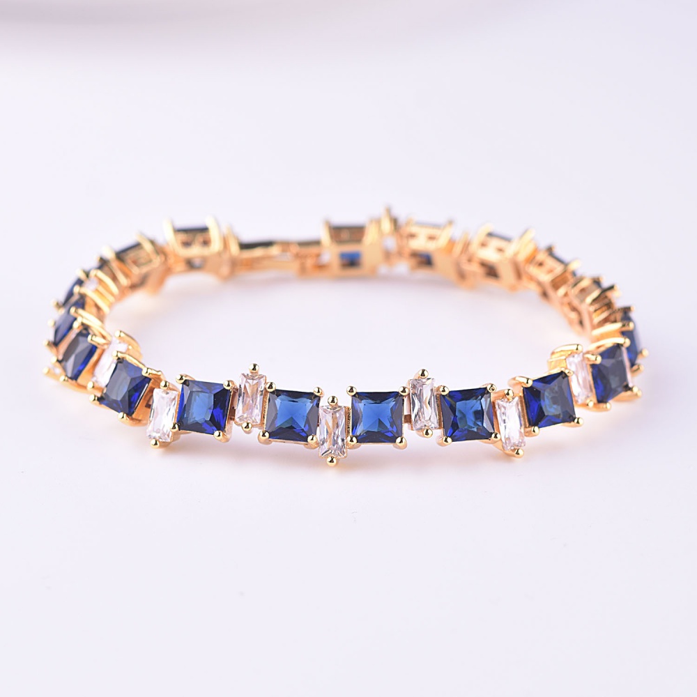 European style colors zircon gem gold mosaic bracelets