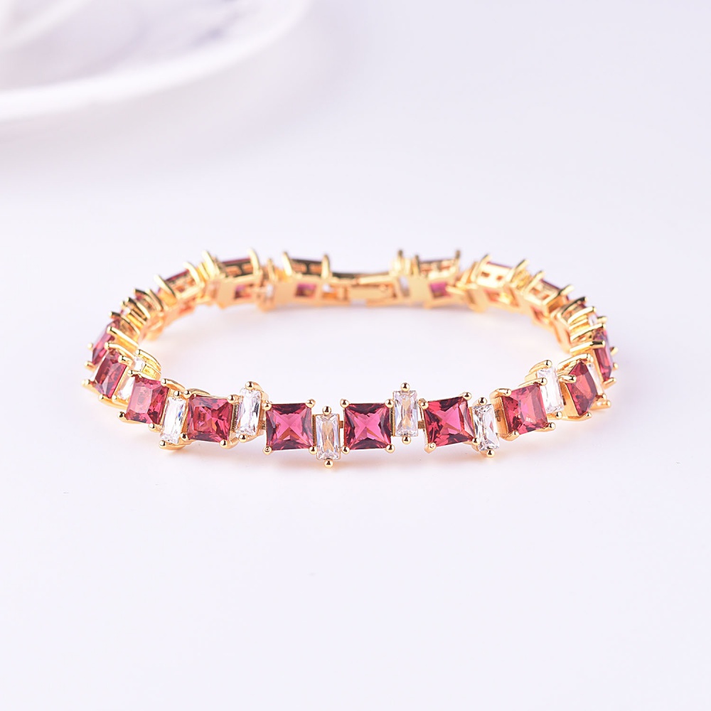 European style colors zircon gem gold mosaic bracelets