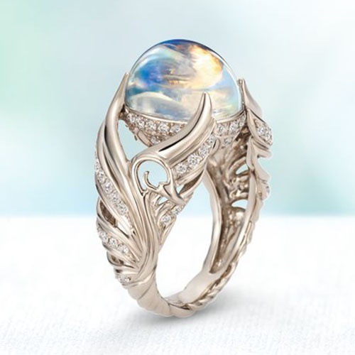 Inlay zircon fully-jewelled wedding ring