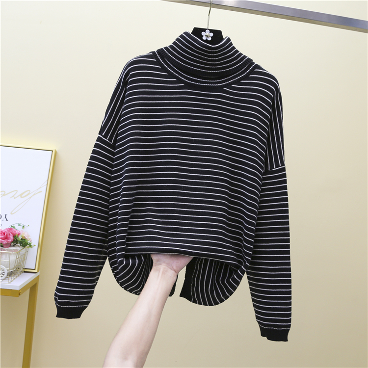 Stripe tops knitted bottoming shirt for women