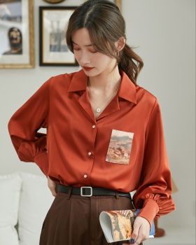 Lantern sleeve business suit painting tops for women