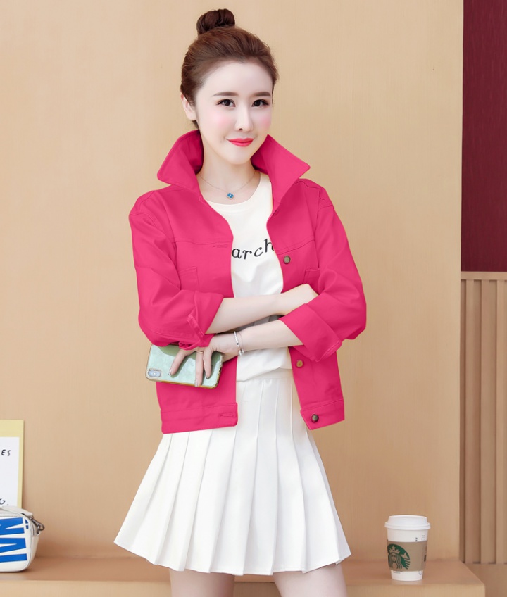 Japanese style coat short denim jacket for women