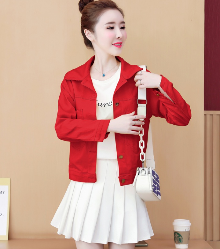 Colors denim coat spring and autumn work clothing for women