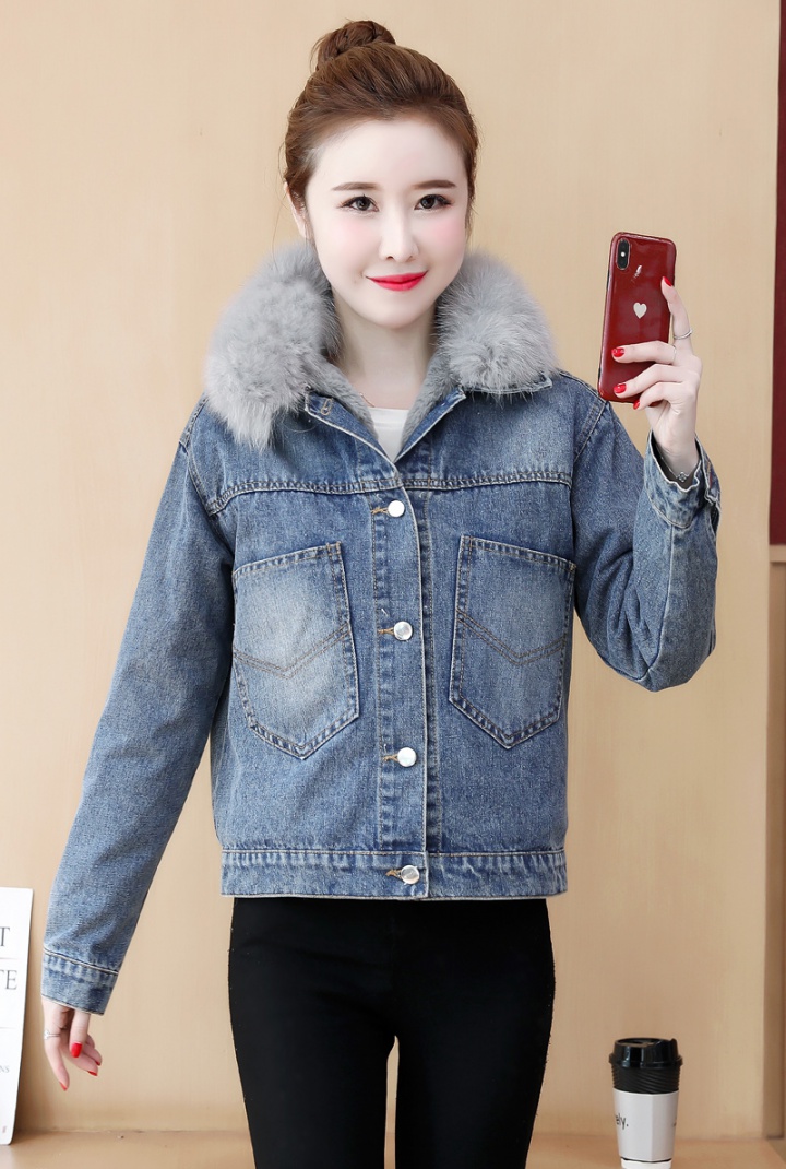 Korean style plus velvet cotton coat thick loose coat