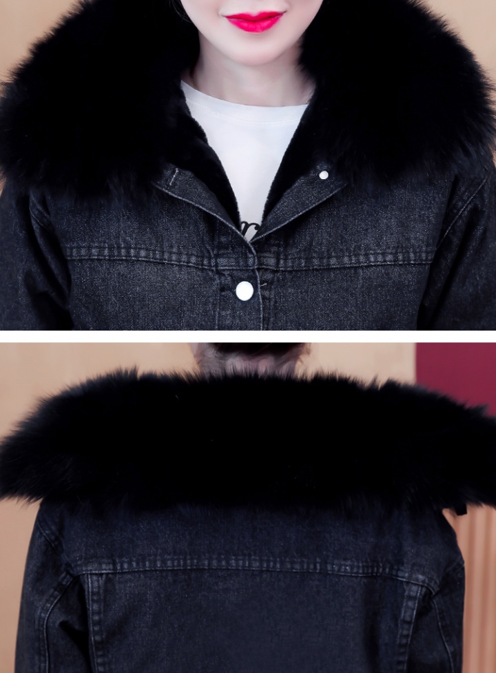 Winter thick coat large fur collar loose cotton coat