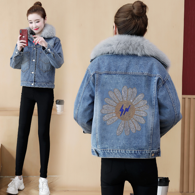 Korean style thick coat short cotton coat for women