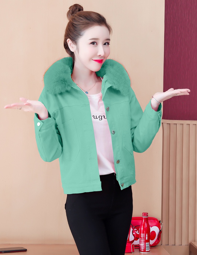 Winter large fur collar cotton coat loose coat for women