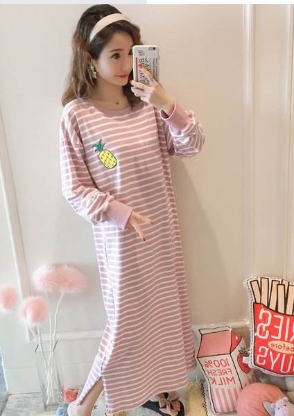 Homewear night dress long sleeve pajamas for women