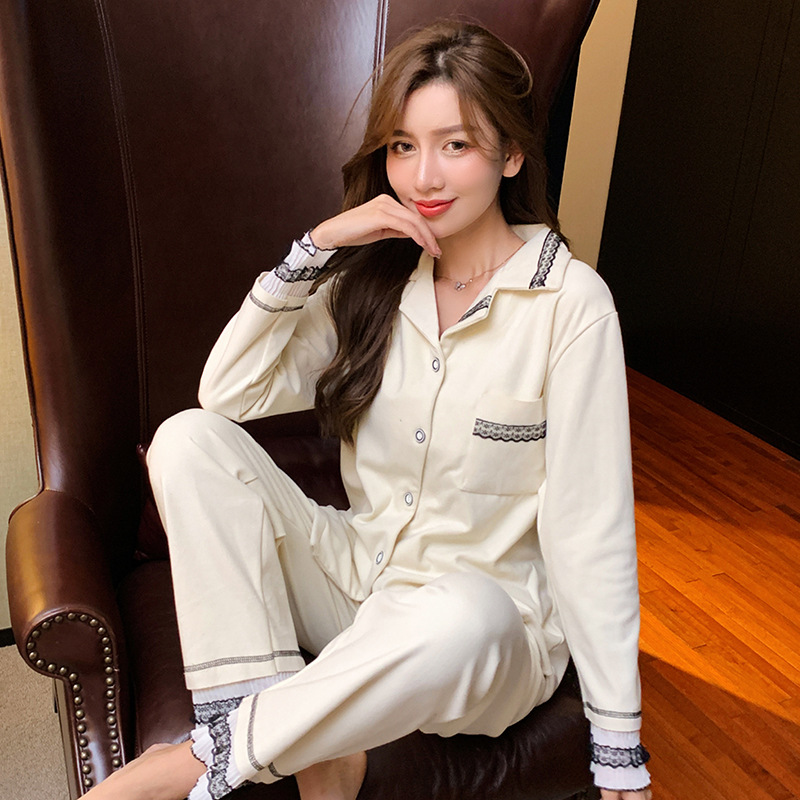 All-match autumn and winter Casual pajamas 2pcs set for women